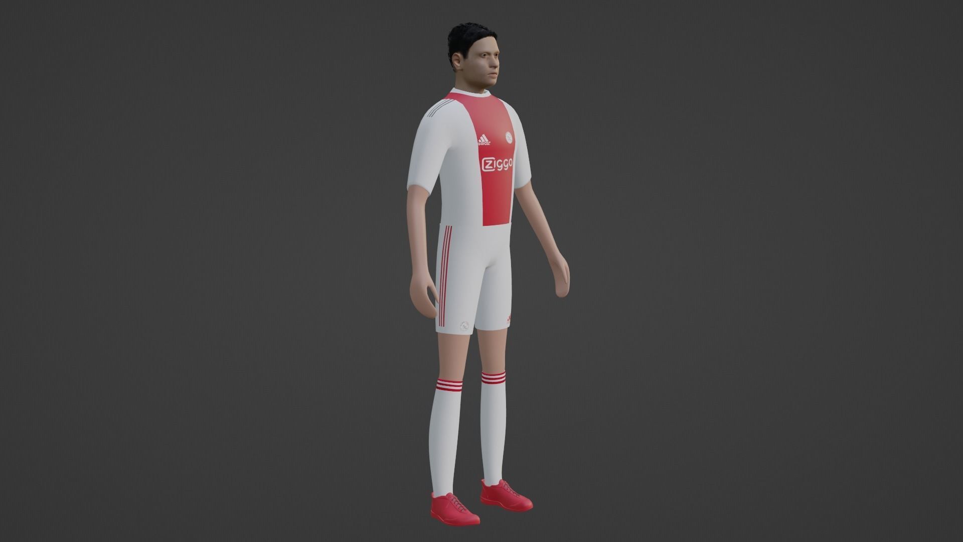 Soccer Player - Ajax  Low-poly 3D model_5