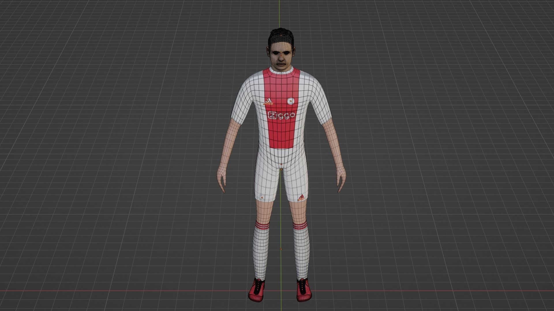 Soccer Player - Ajax  Low-poly 3D model_8