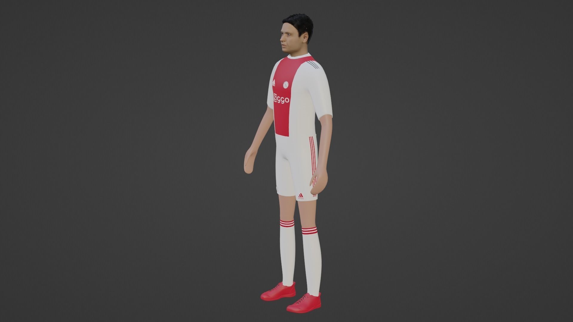 Soccer Player - Ajax  Low-poly 3D model_4