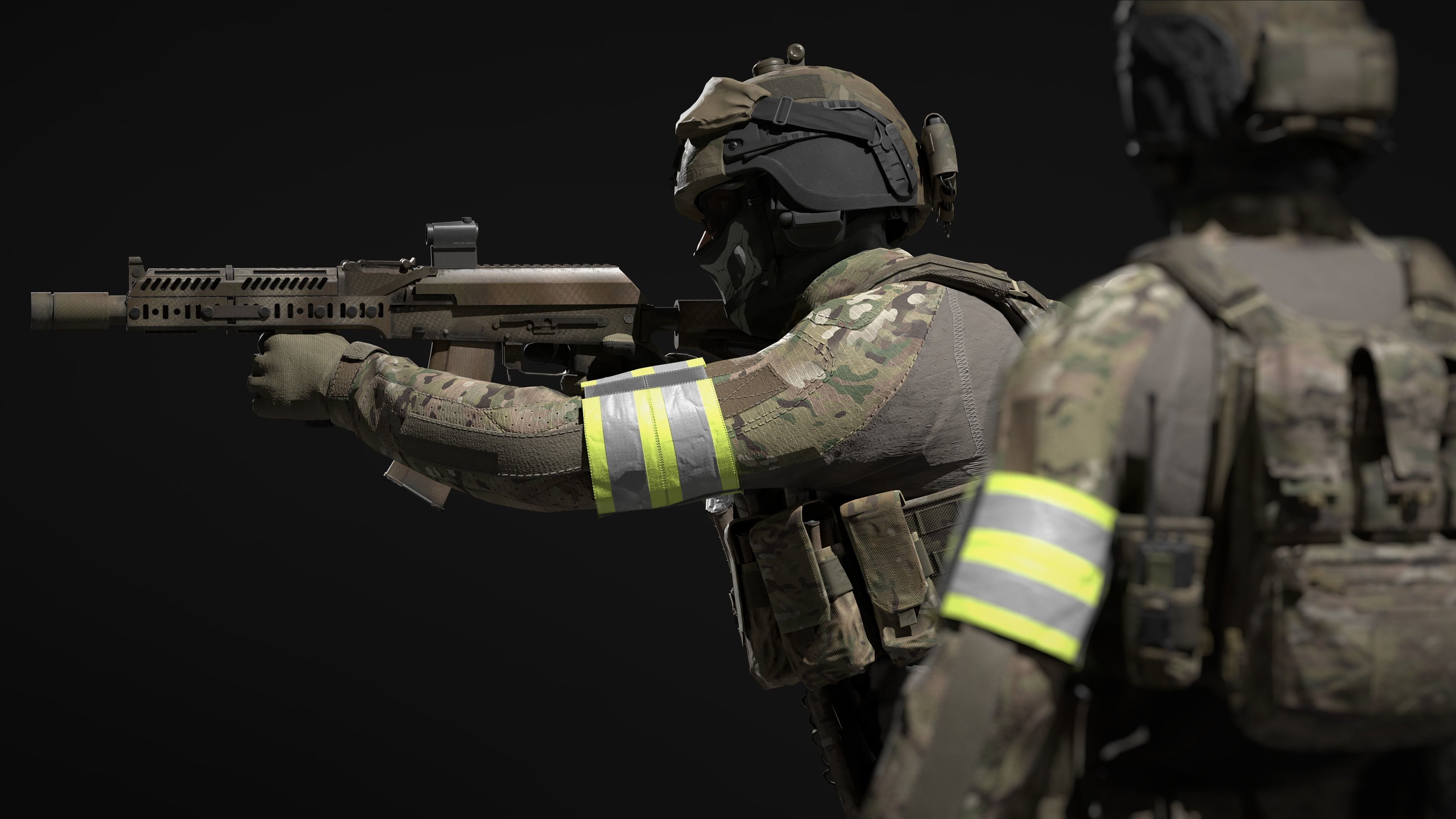 MILITARY Reflective Arm Band  Low-poly 3D model_1