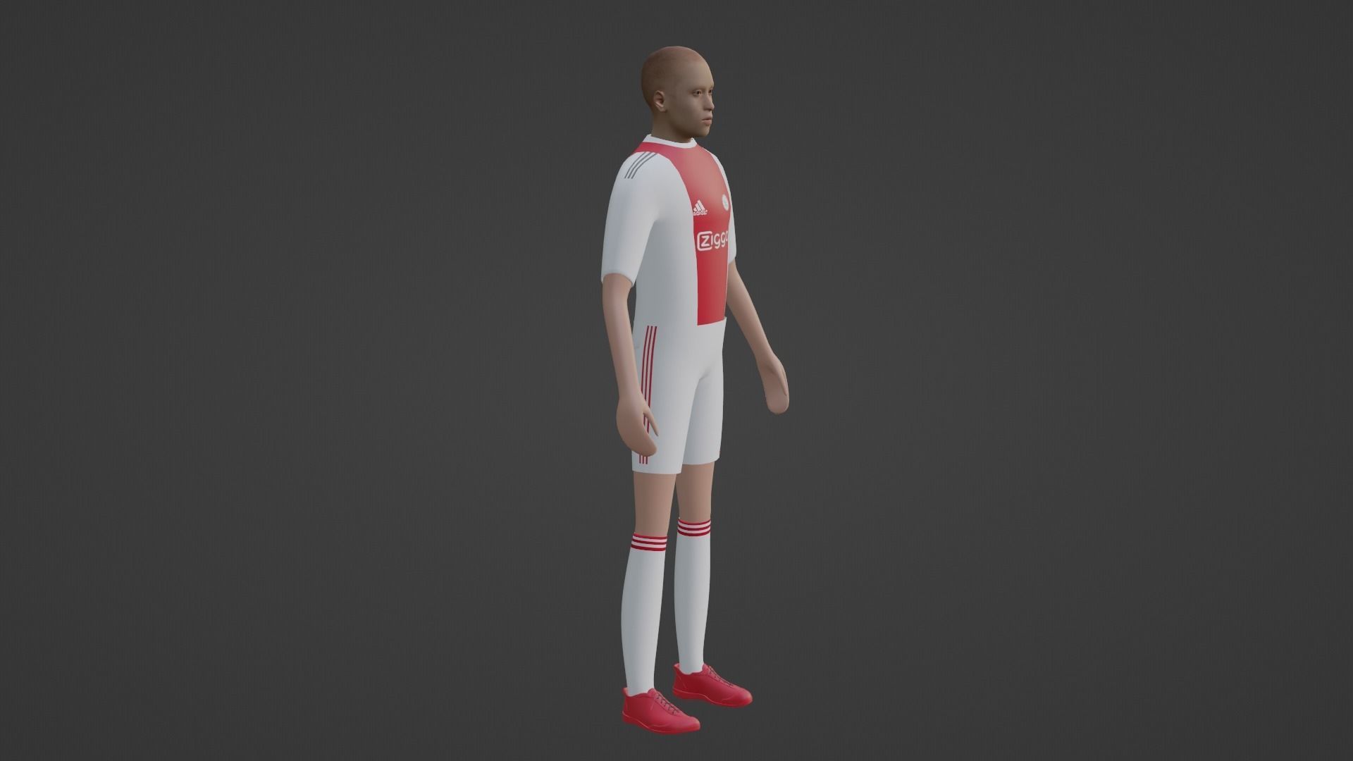 Soccer Player - Ajax  Low-poly 3D model_4