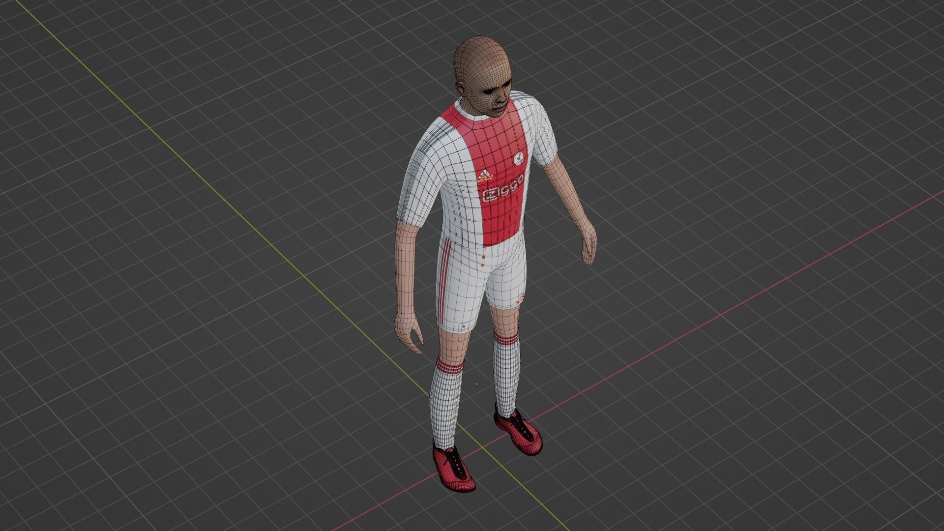 Soccer Player - Ajax  Low-poly 3D model_6