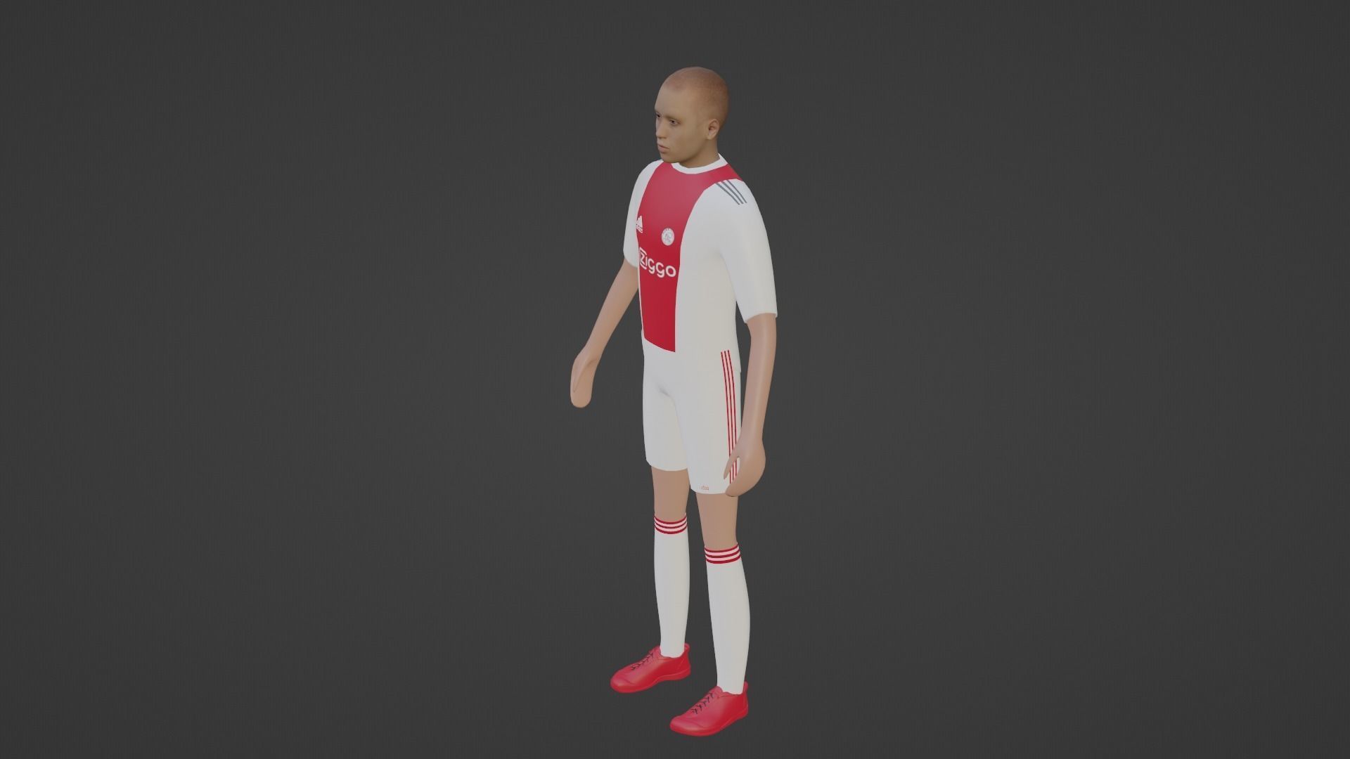 Soccer Player - Ajax  Low-poly 3D model_2