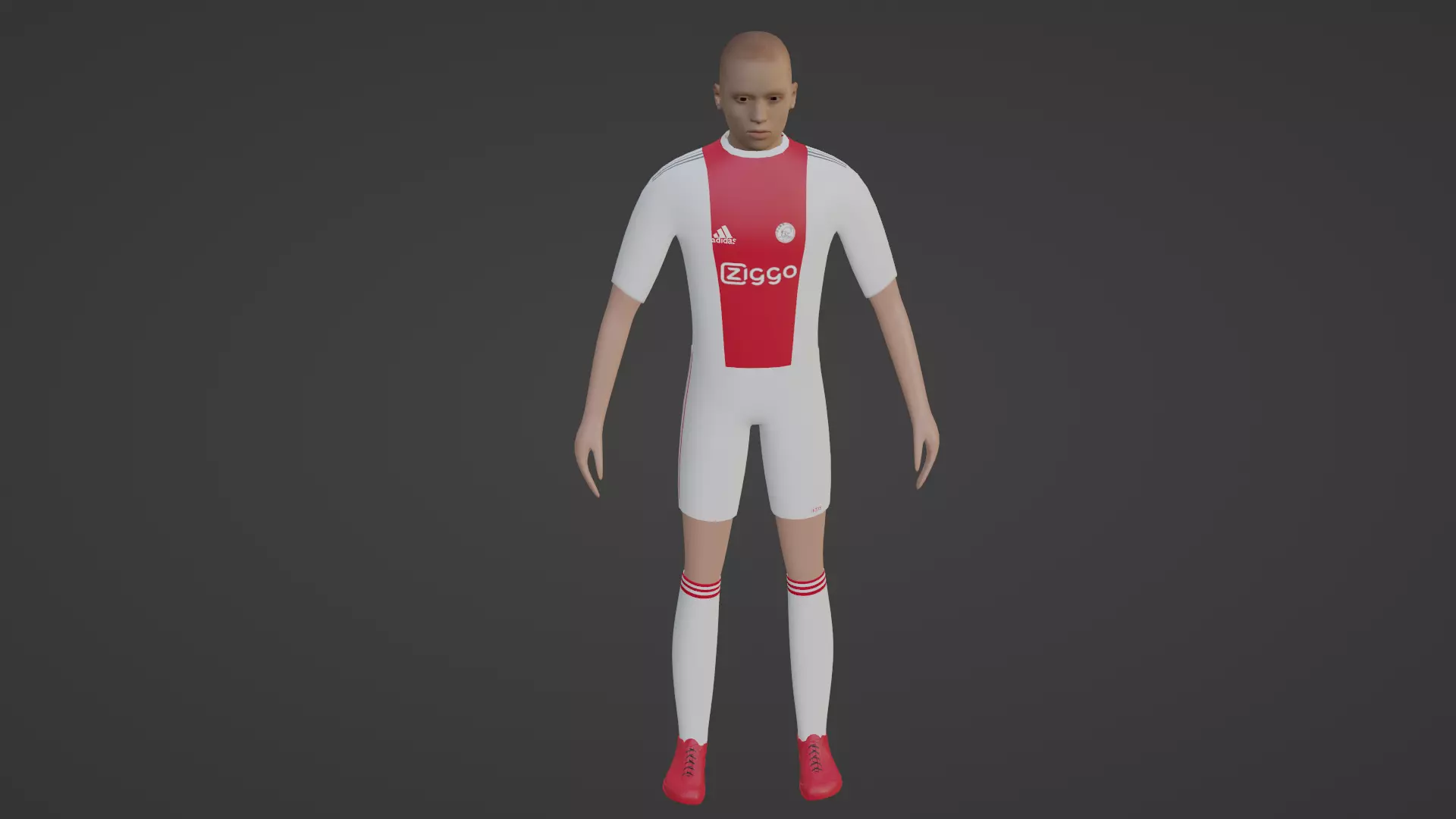 Soccer Player - Ajax  Low-poly 3D model_0