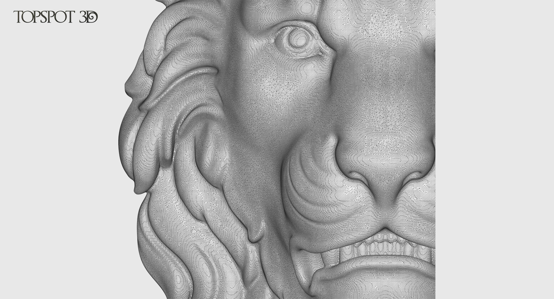 Lion Head Baroque Style 3D print model_7