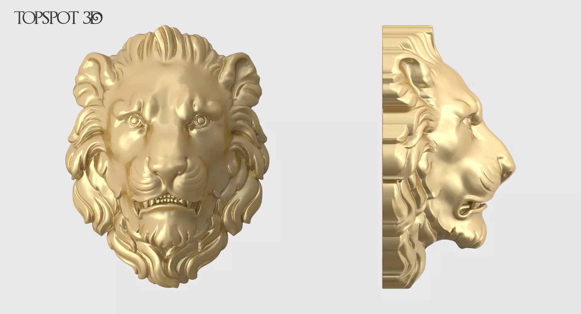 Lion Head Baroque Style 3D print model_0