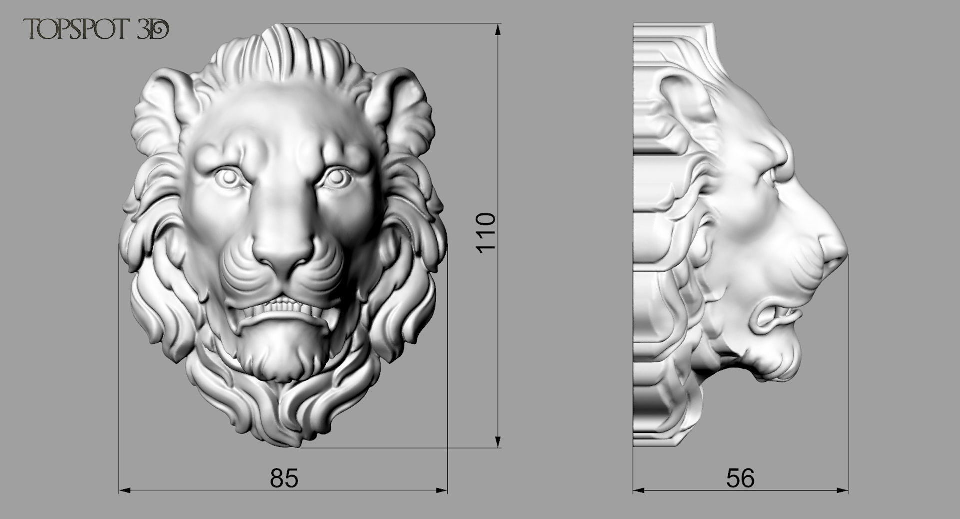 Lion Head Baroque Style 3D print model_10