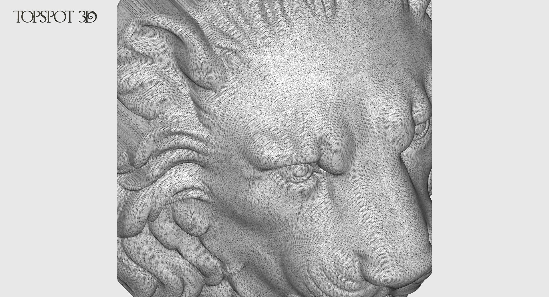 Lion Head Baroque Style 3D print model_9