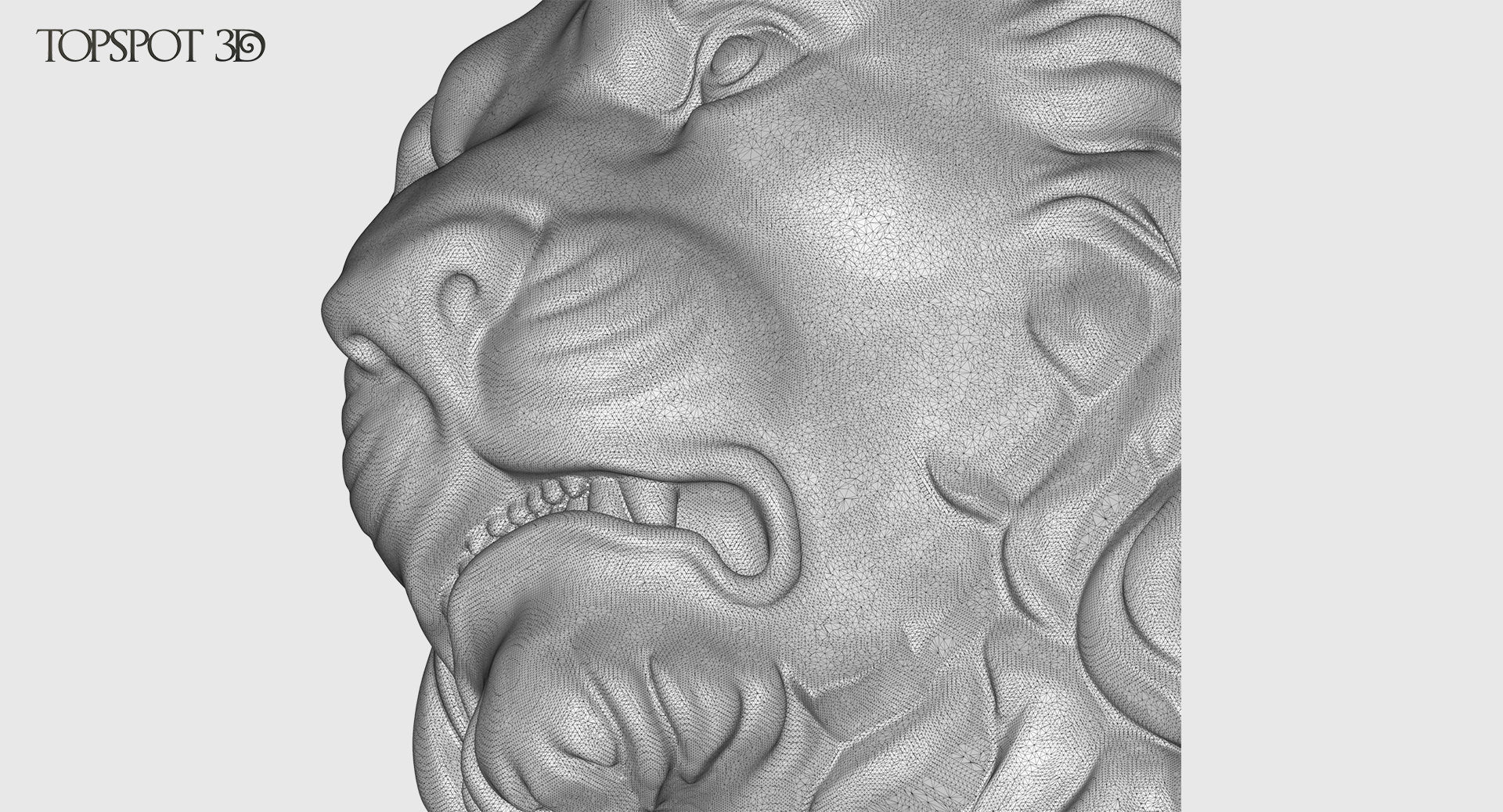 Lion Head Baroque Style 3D print model_8