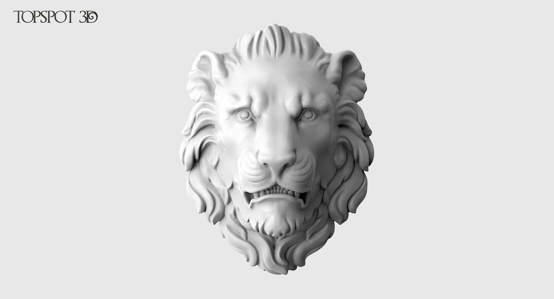 Lion Head Baroque Style 3D print model_5