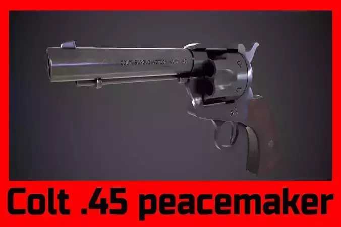 Revolver Colt 45 Peacemaker with Ammo 3D model
