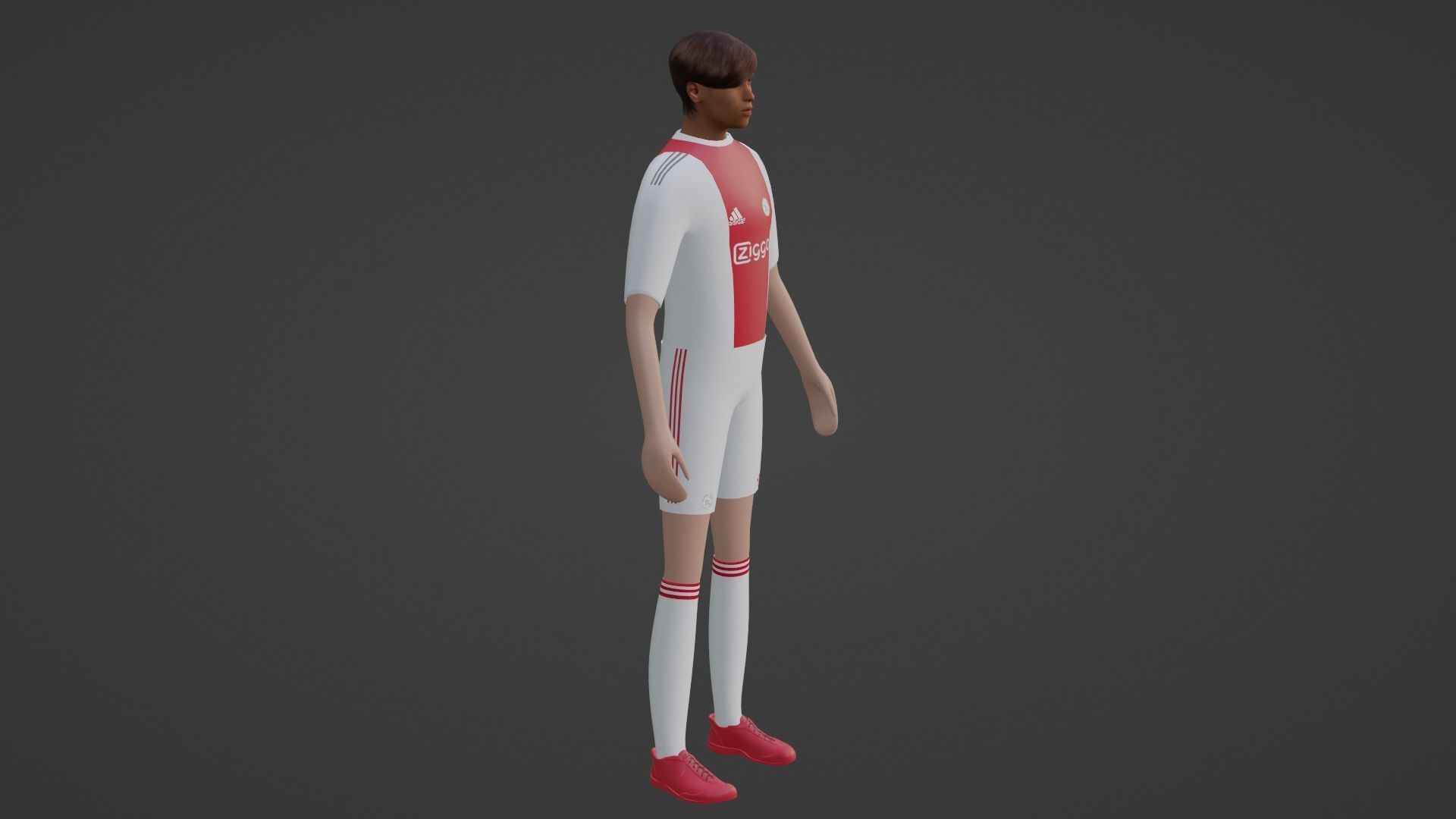 Soccer Player - Ajax  Low-poly 3D model_4