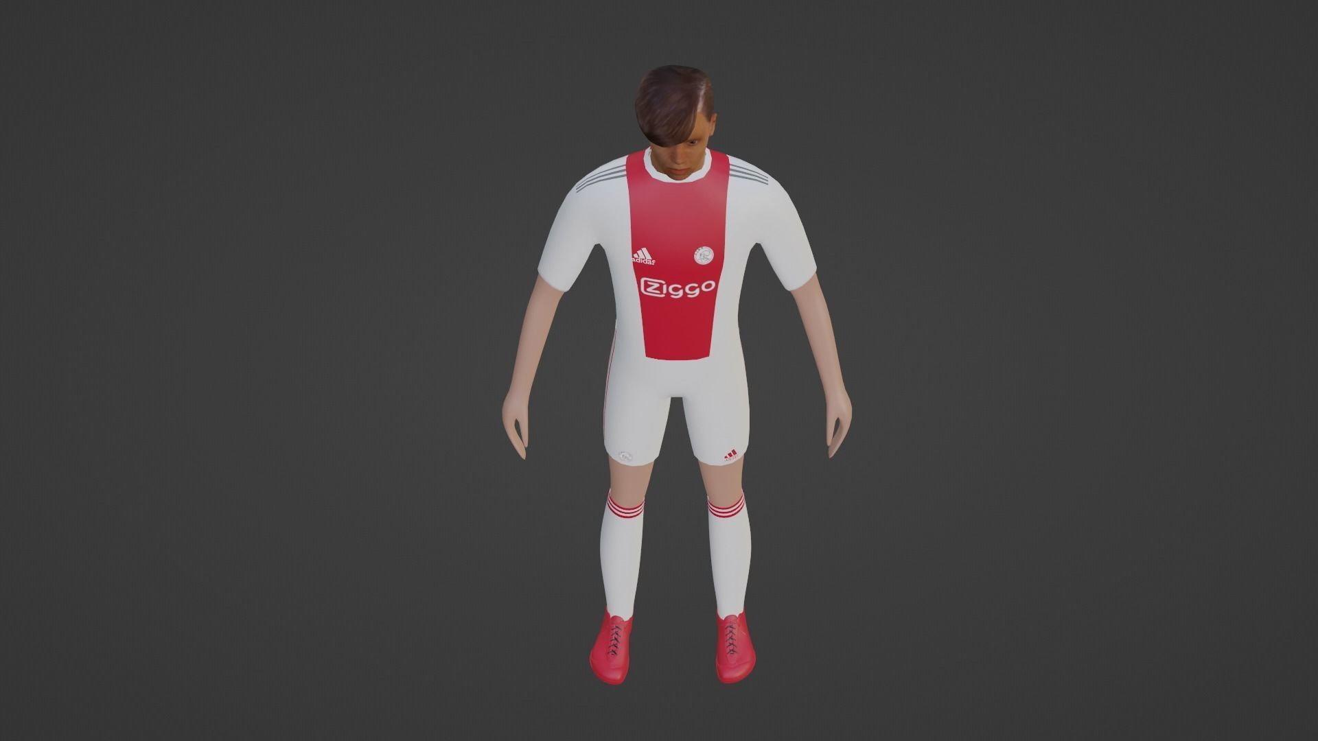 Soccer Player - Ajax  Low-poly 3D model_5