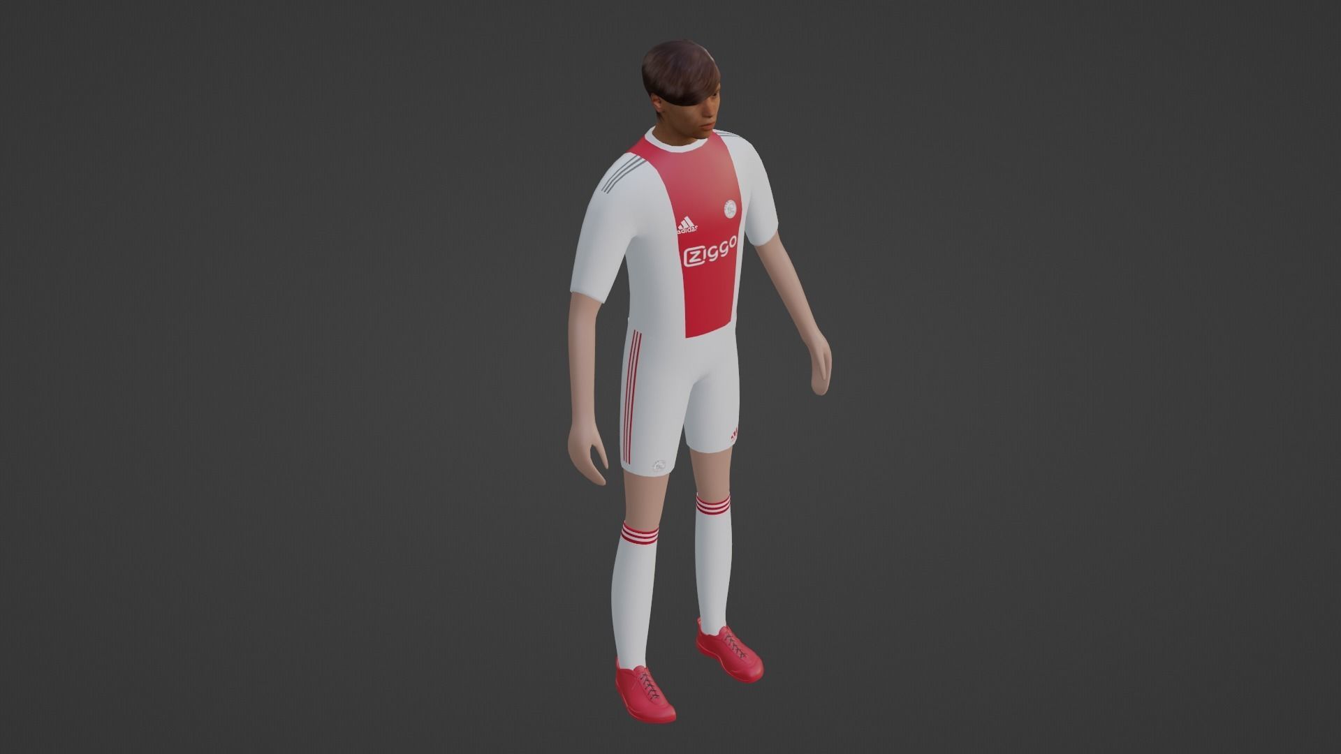 Soccer Player - Ajax  Low-poly 3D model_1