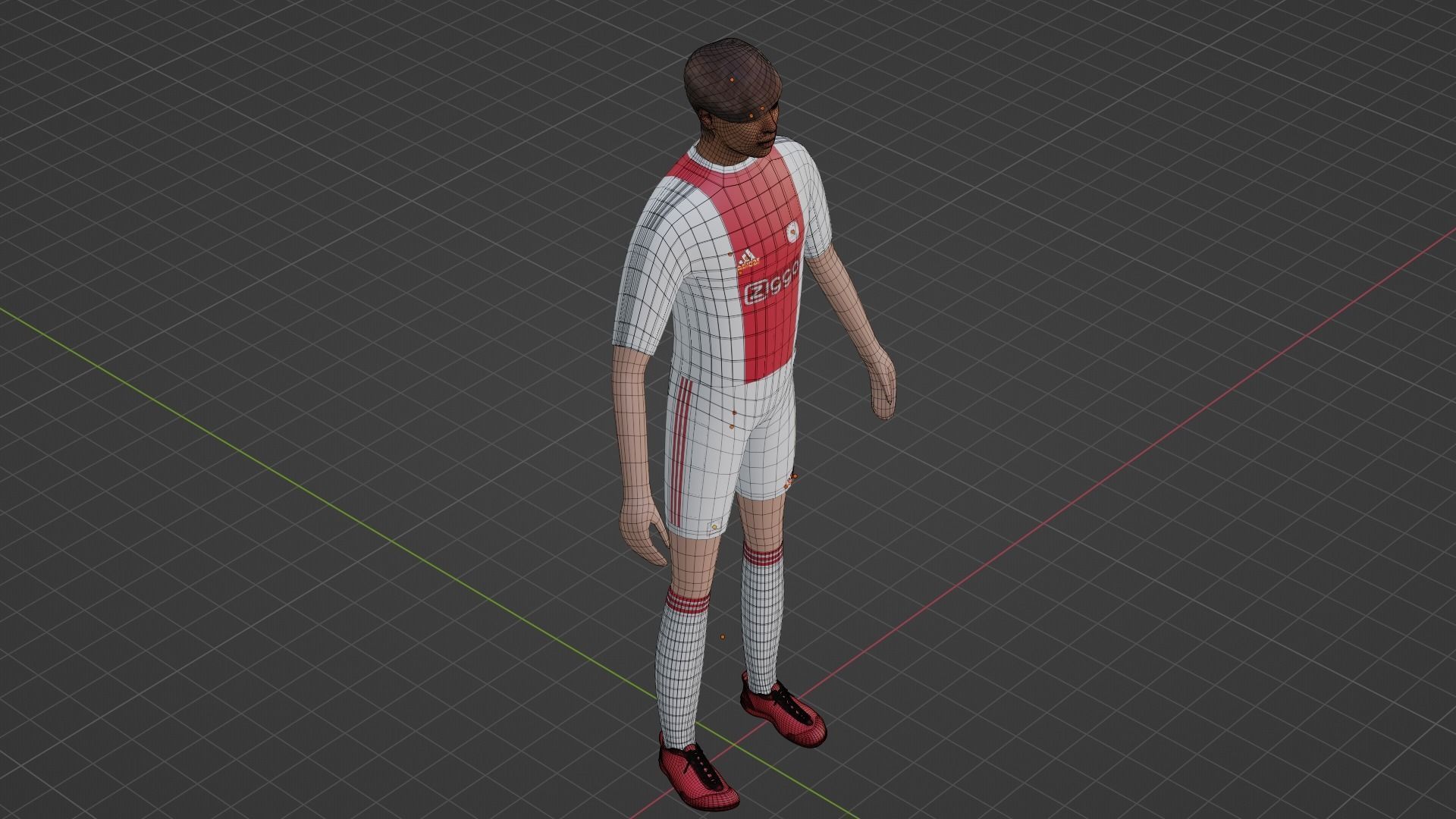 Soccer Player - Ajax  Low-poly 3D model_6