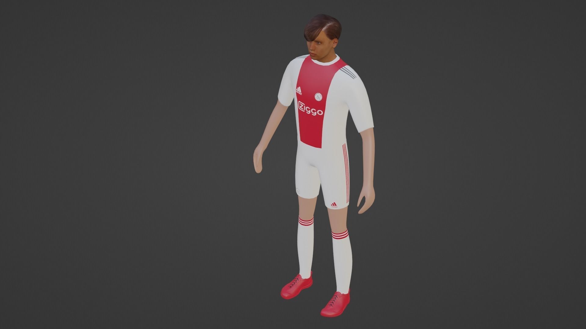 Soccer Player - Ajax  Low-poly 3D model_2