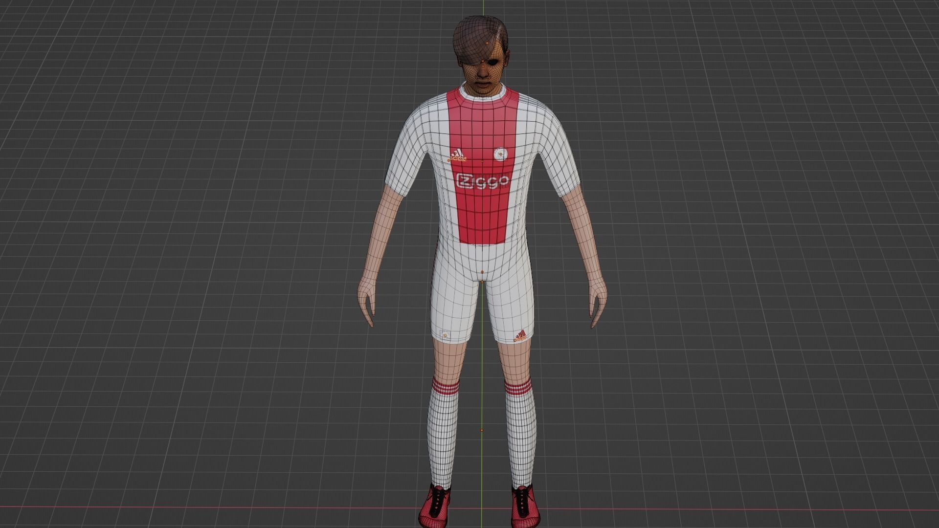 Soccer Player - Ajax  Low-poly 3D model_7