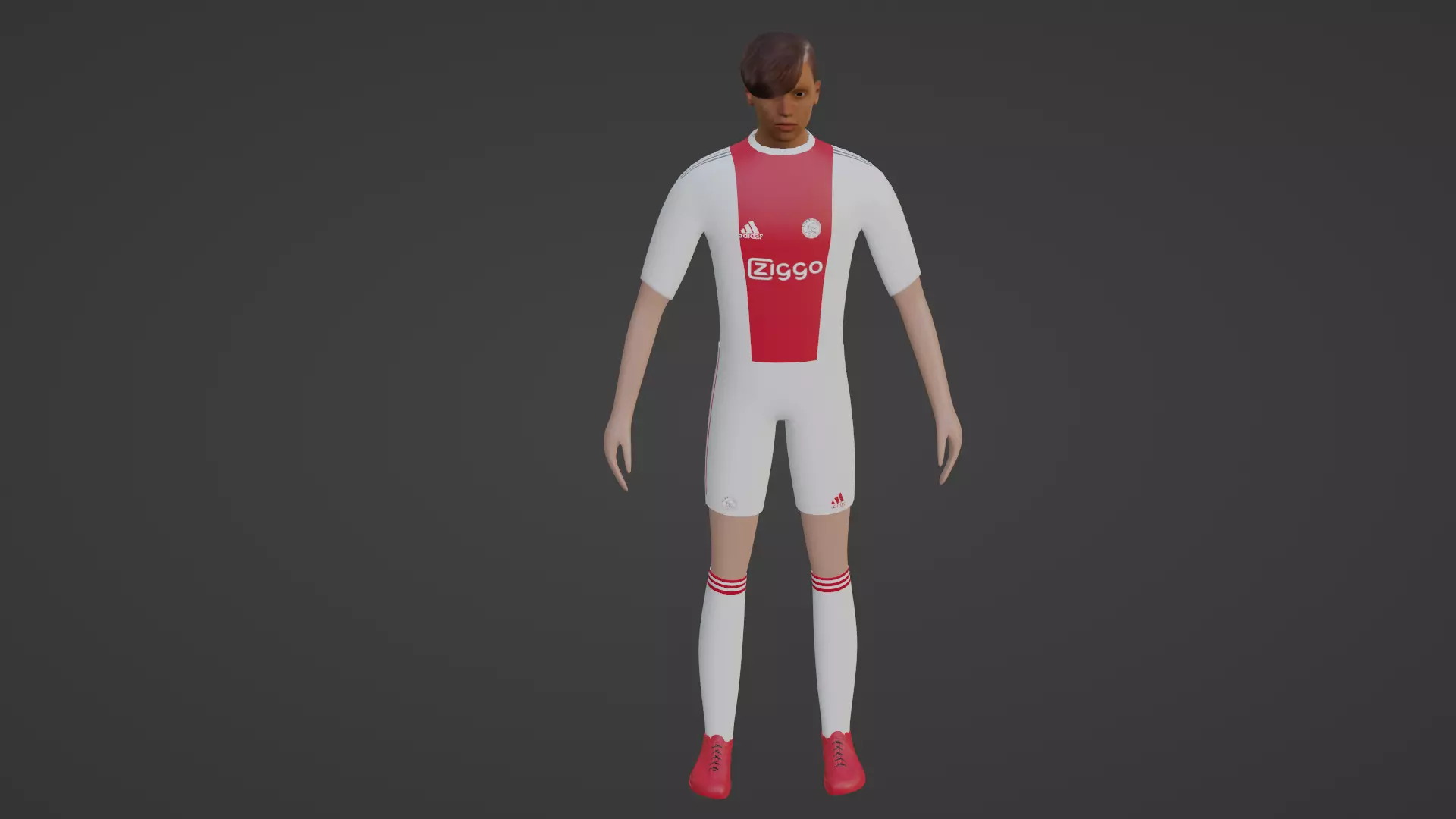 Soccer Player - Ajax  Low-poly 3D model_0