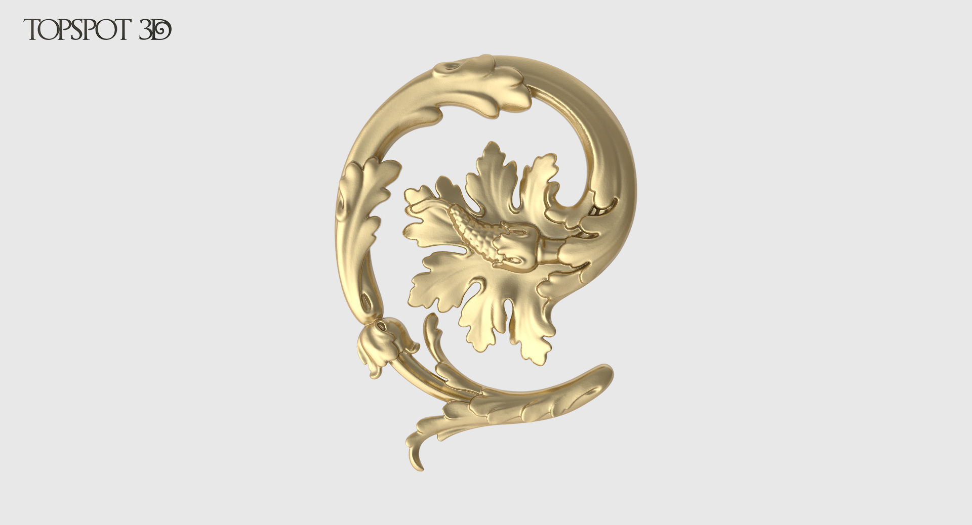 Acanthus Leaf Scroll Set 3D print model_9