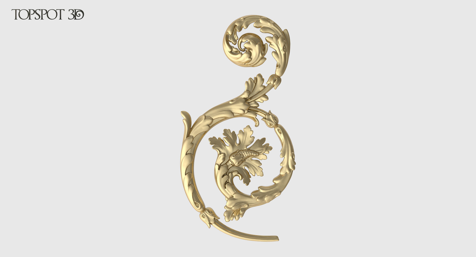 Acanthus Leaf Scroll Set 3D print model_5