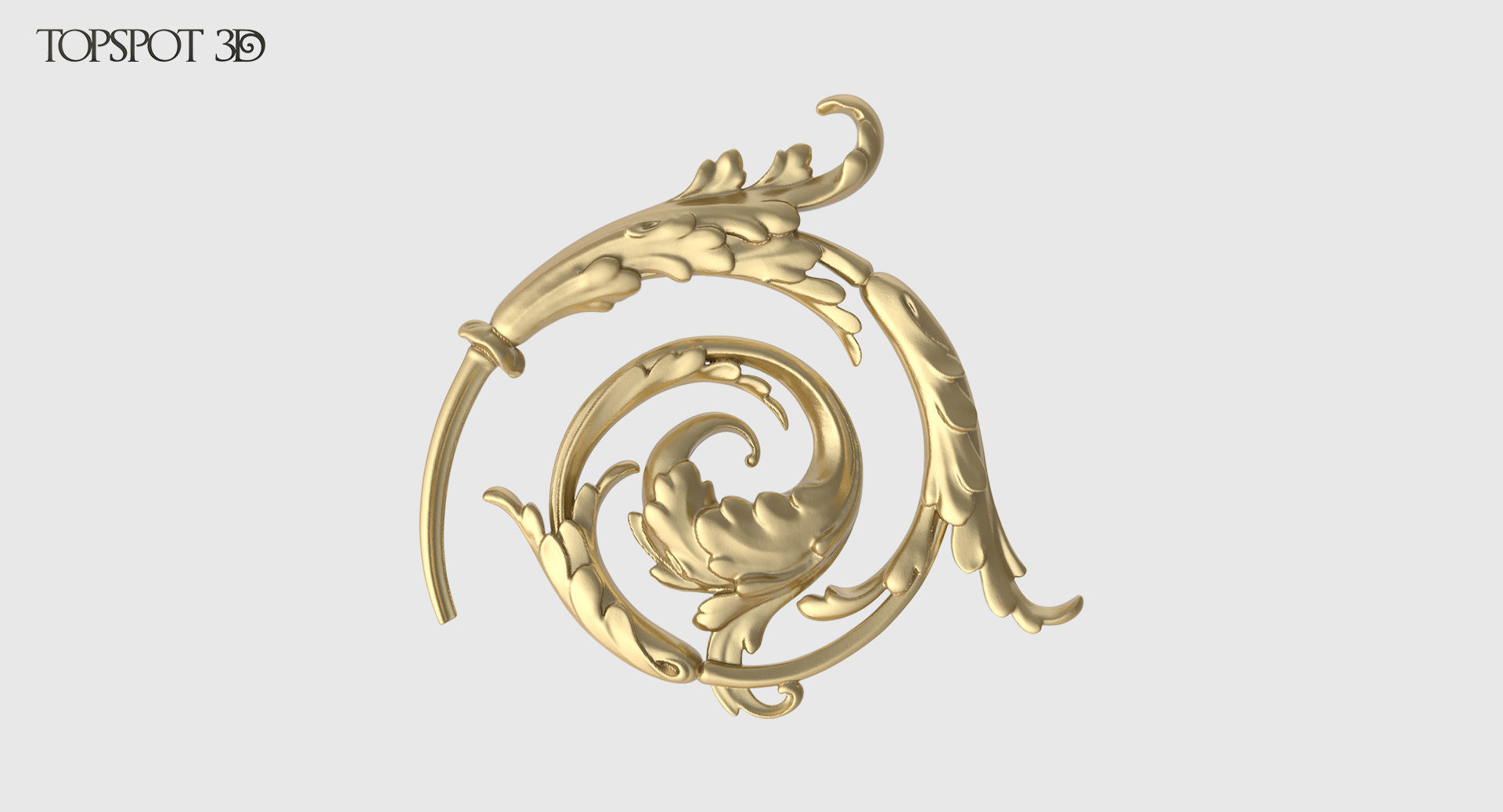 Acanthus Leaf Scroll Set 3D print model_6