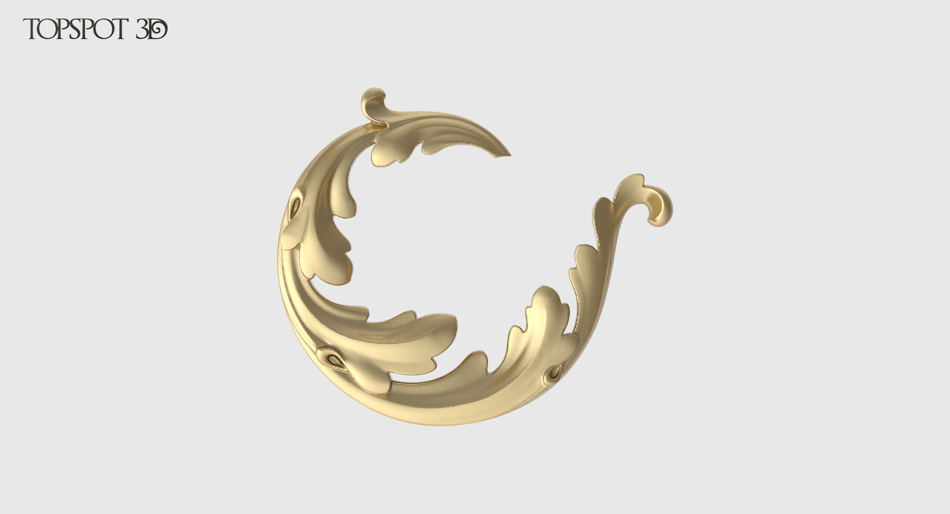 Acanthus Leaf Scroll Set 3D print model_12