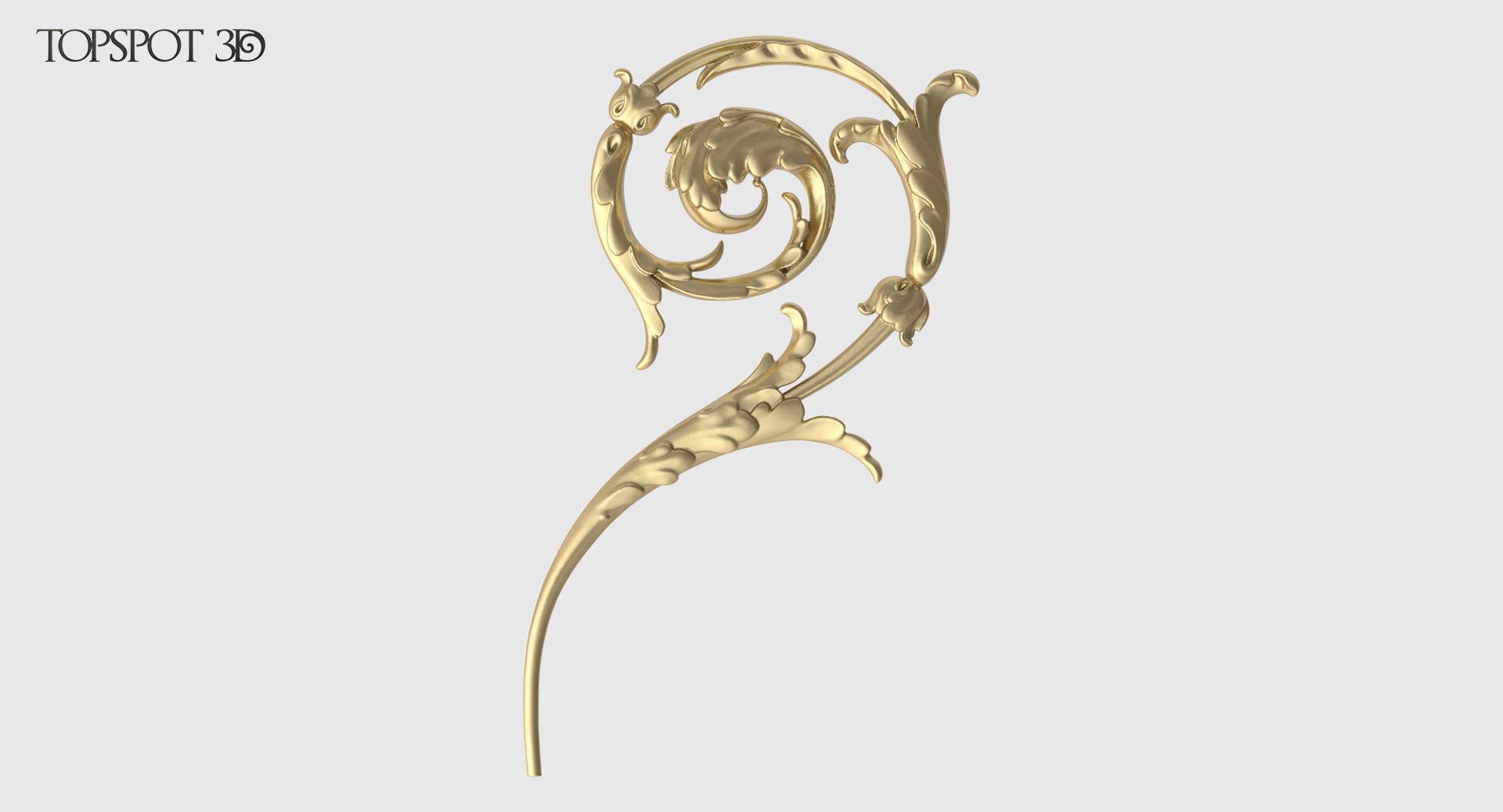 Acanthus Leaf Scroll Set 3D print model_10