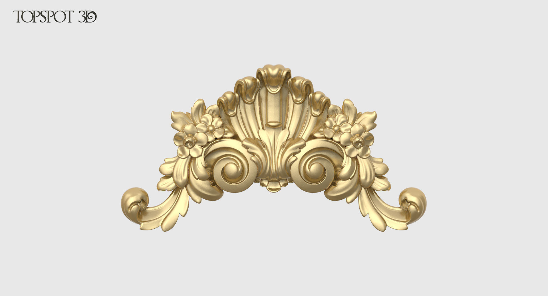 Onlay Collection gold ornate crown molding 3D print model_5