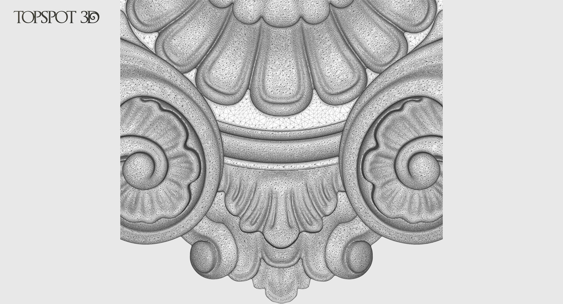 Onlay Collection gold ornate crown molding 3D print model_16