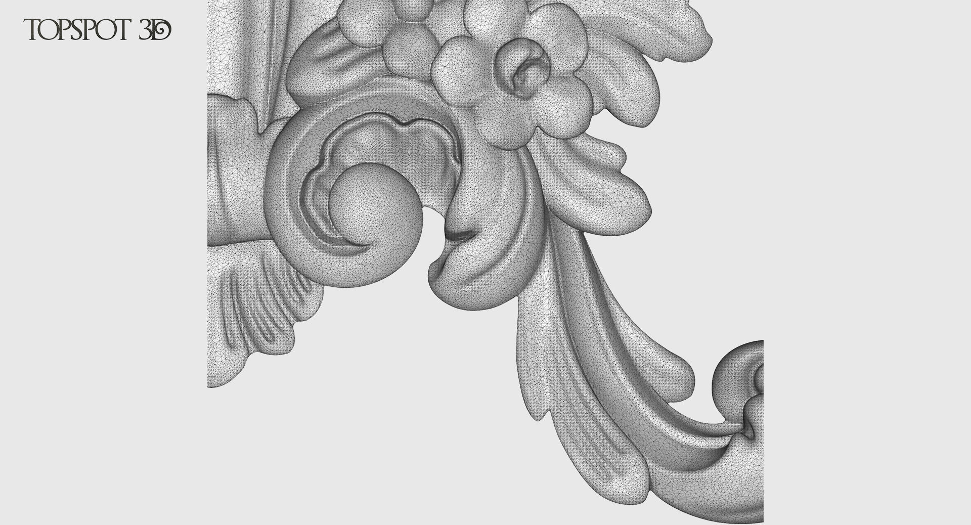 Onlay Collection gold ornate crown molding 3D print model_15