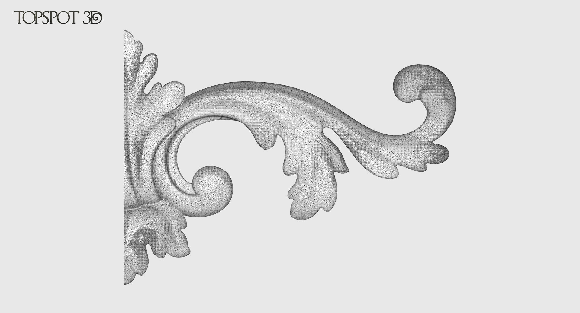 Onlay Collection gold ornate crown molding 3D print model_12