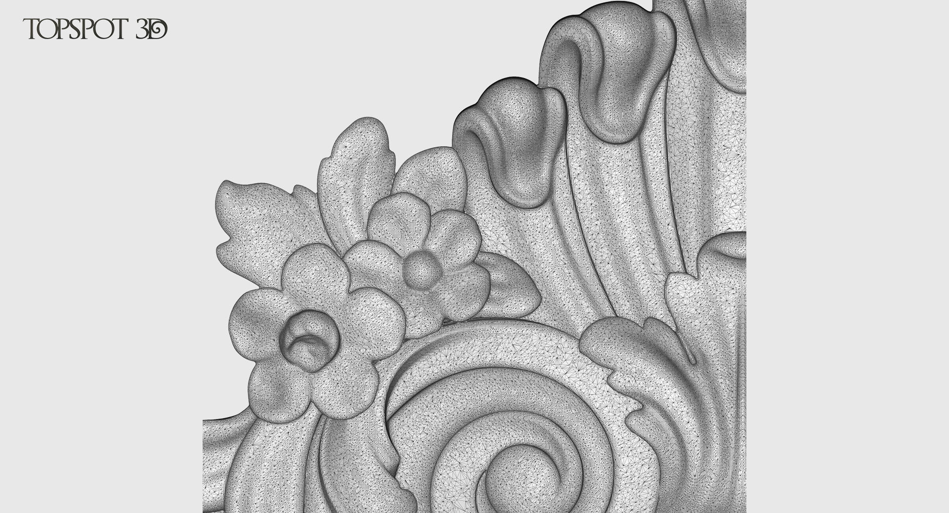 Onlay Collection gold ornate crown molding 3D print model_11