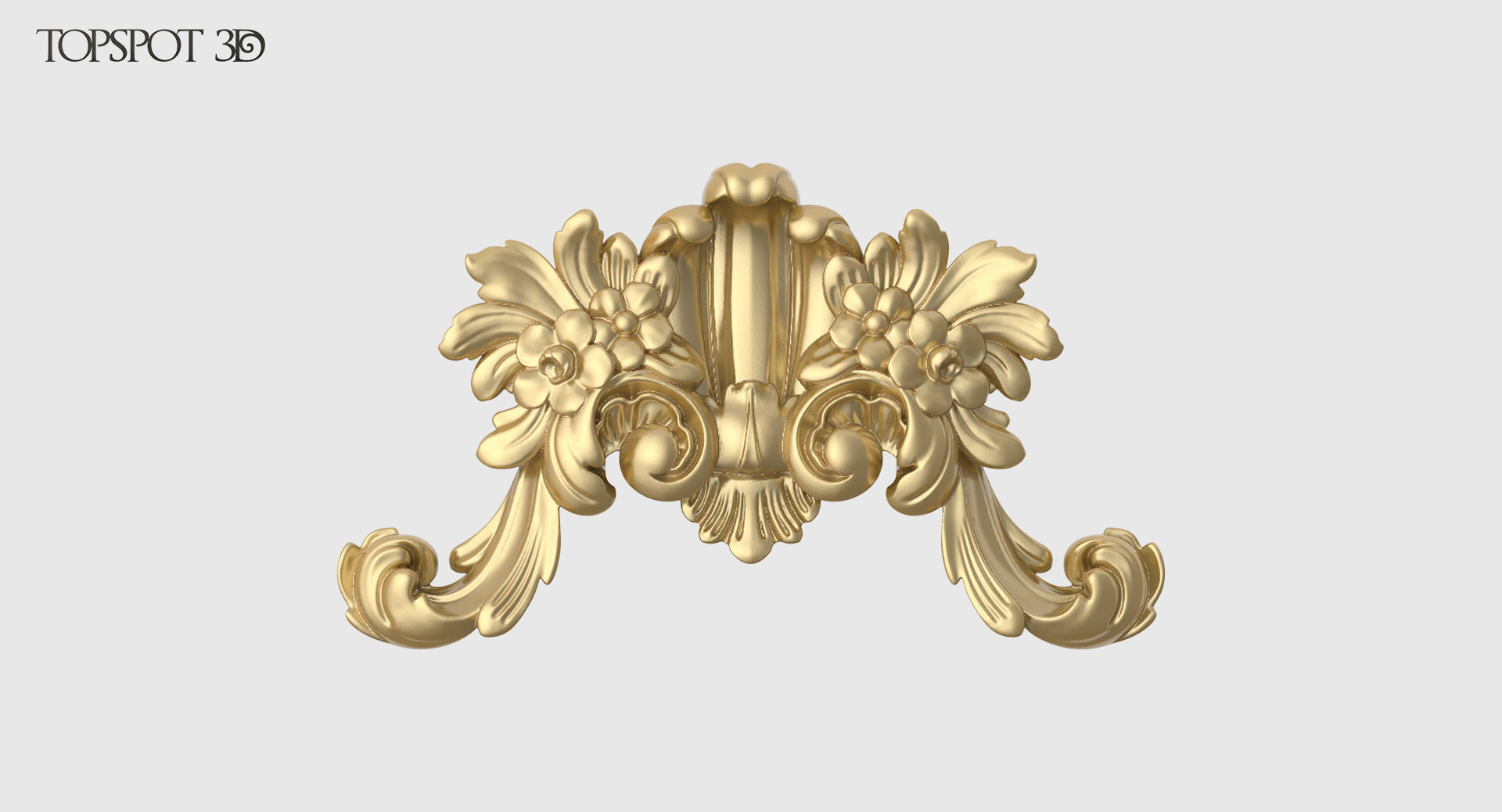 Onlay Collection gold ornate crown molding 3D print model_9