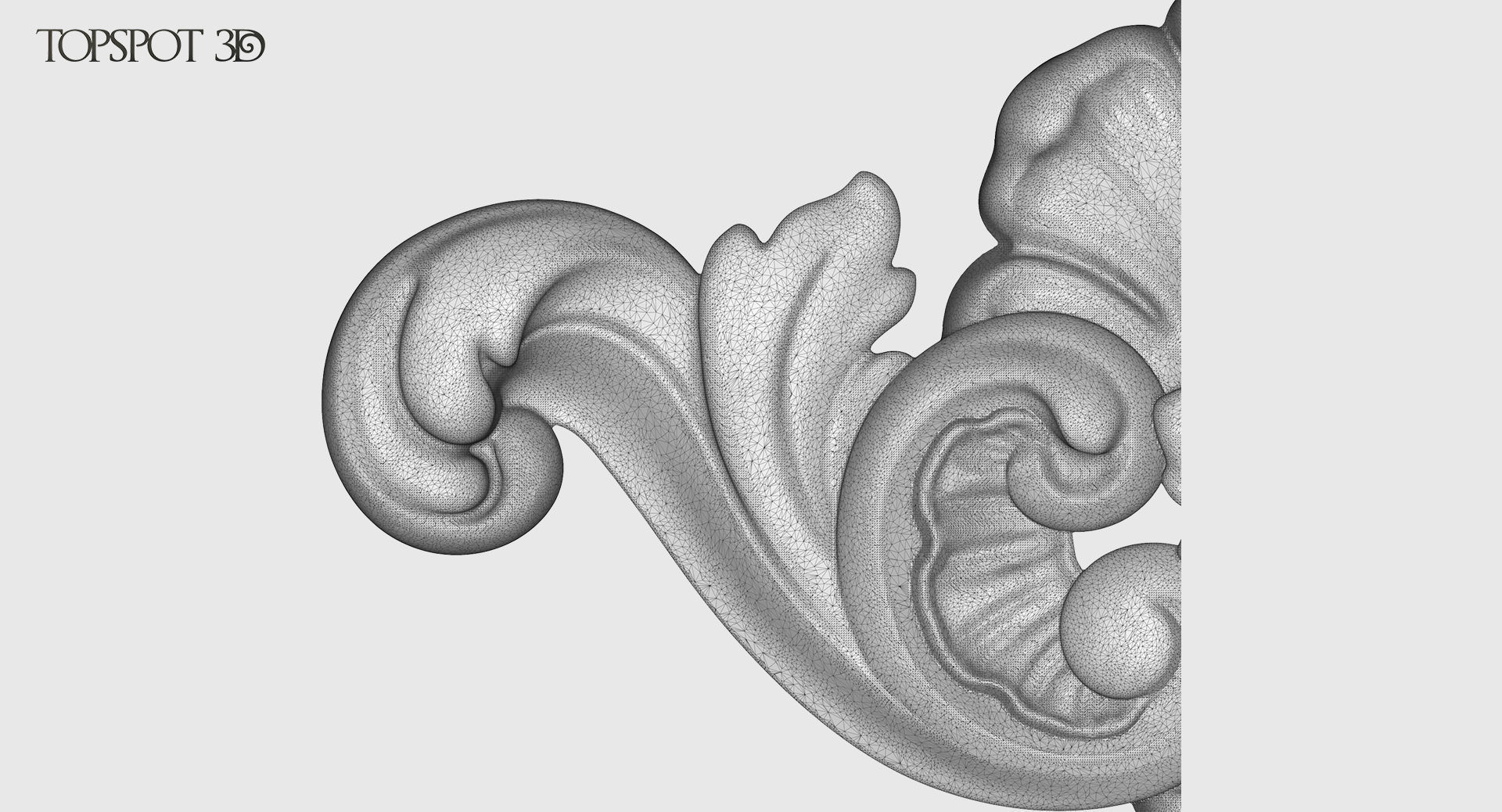 Onlay Collection gold ornate crown molding 3D print model_14