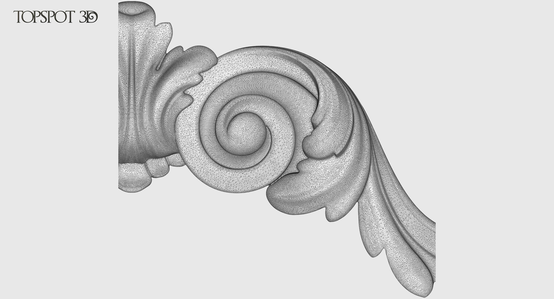 Onlay Collection gold ornate crown molding 3D print model_13