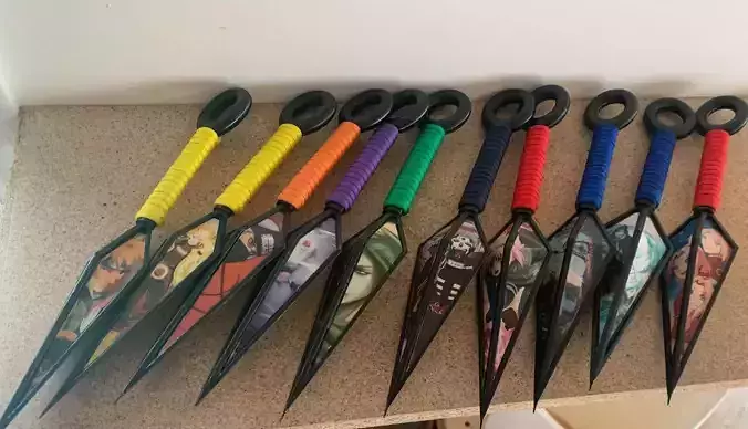 Kunai anime arrow with ribbon 3D print model