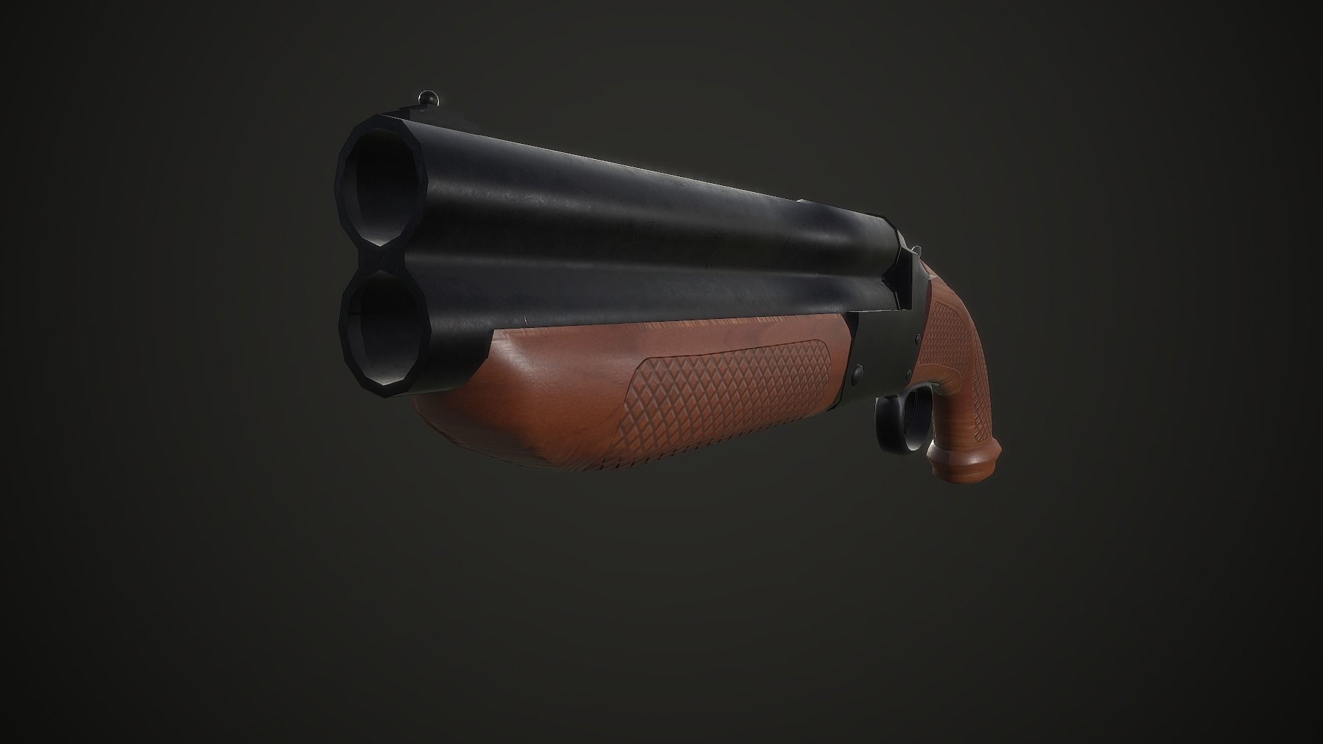 Sawed off Double Barrel Shotgun Free low-poly 3D model_3