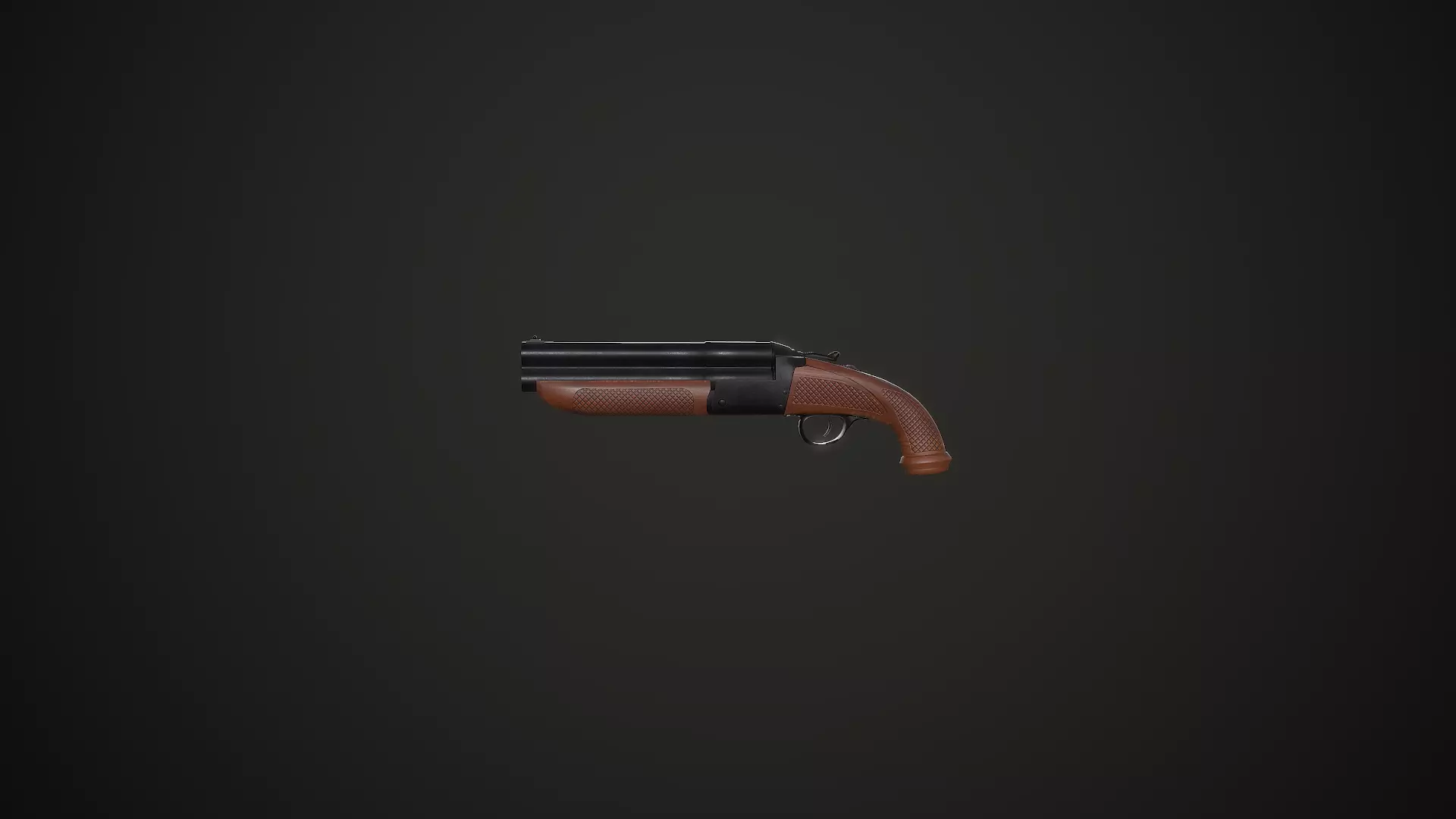 Sawed off Double Barrel Shotgun Free low-poly 3D model_0