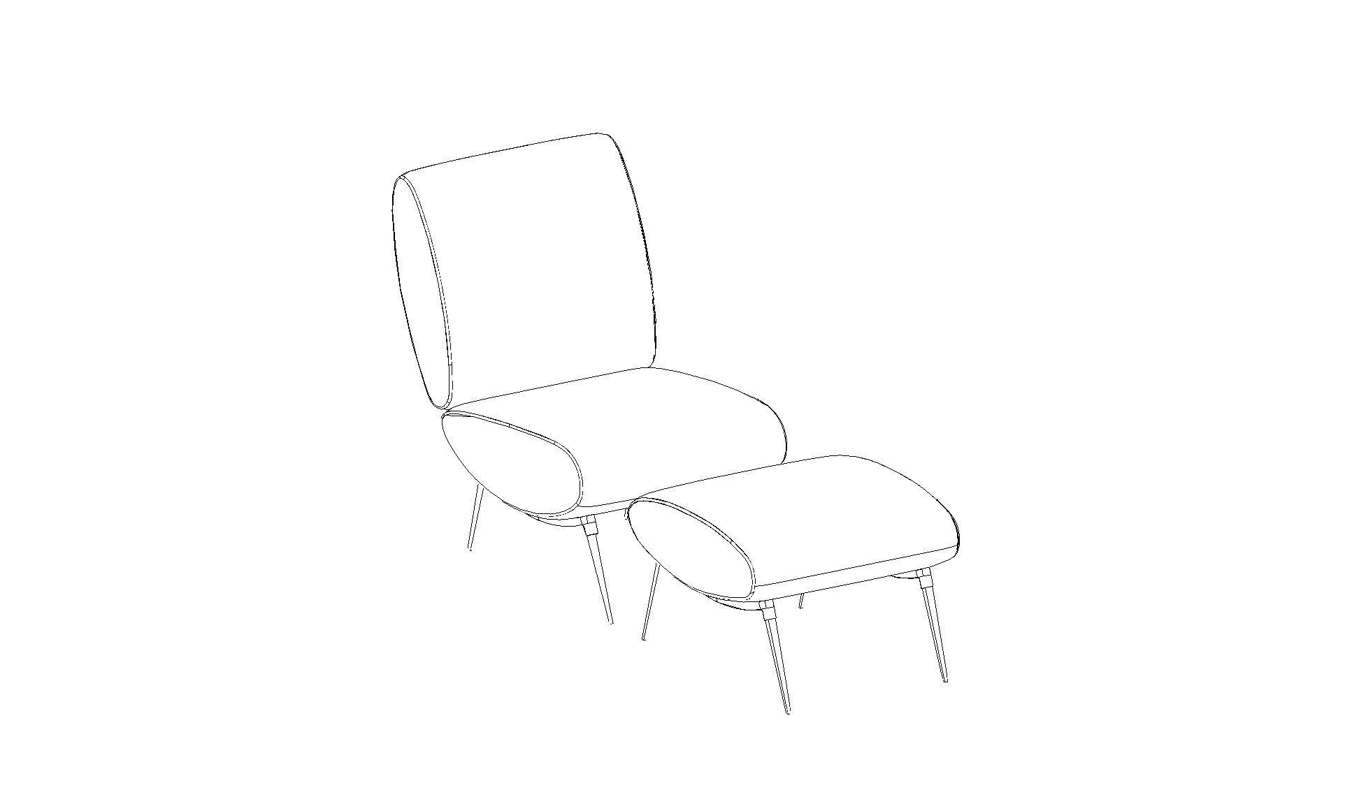 Armchair - Family for Revit 3D model_21