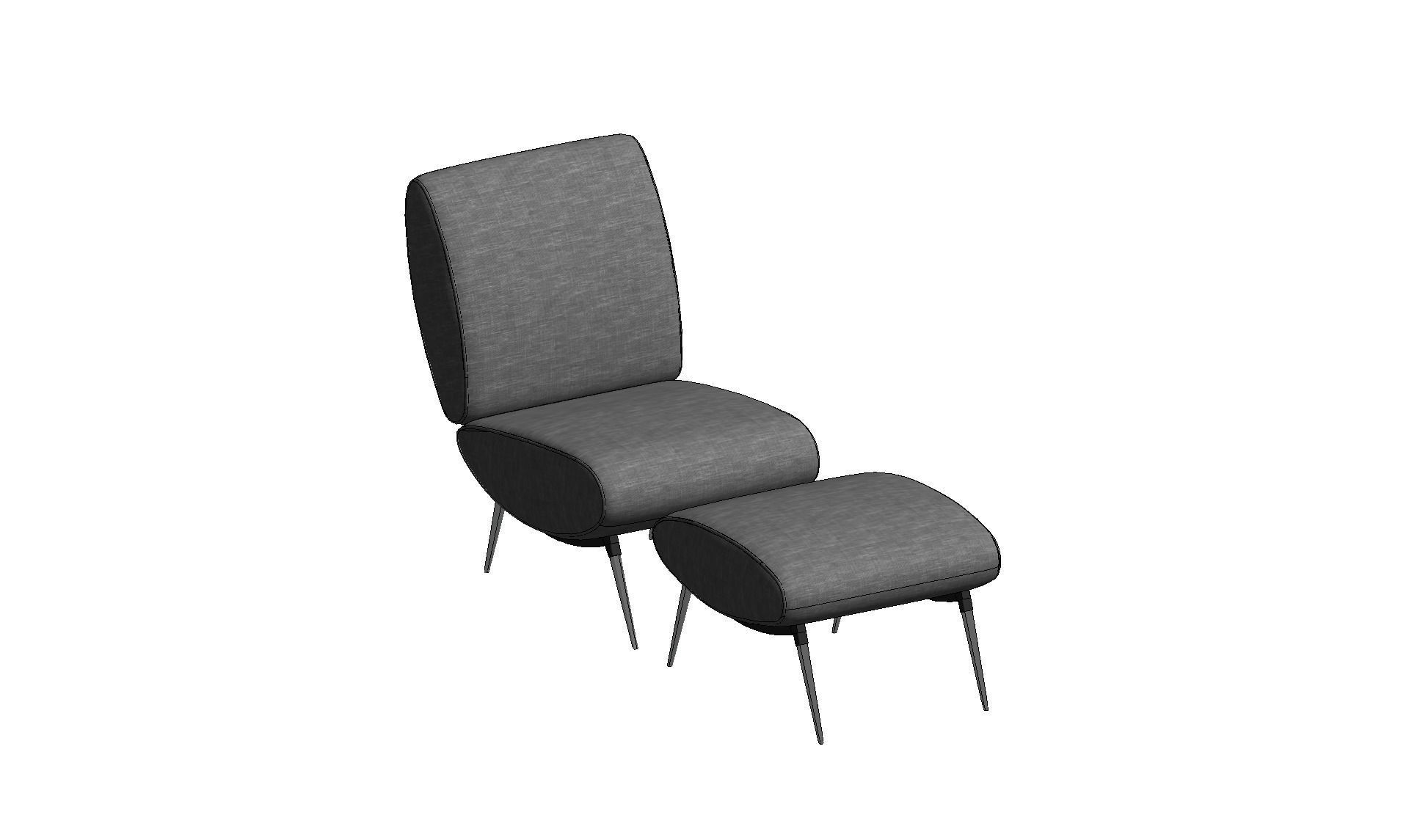 Armchair - Family for Revit 3D model_22