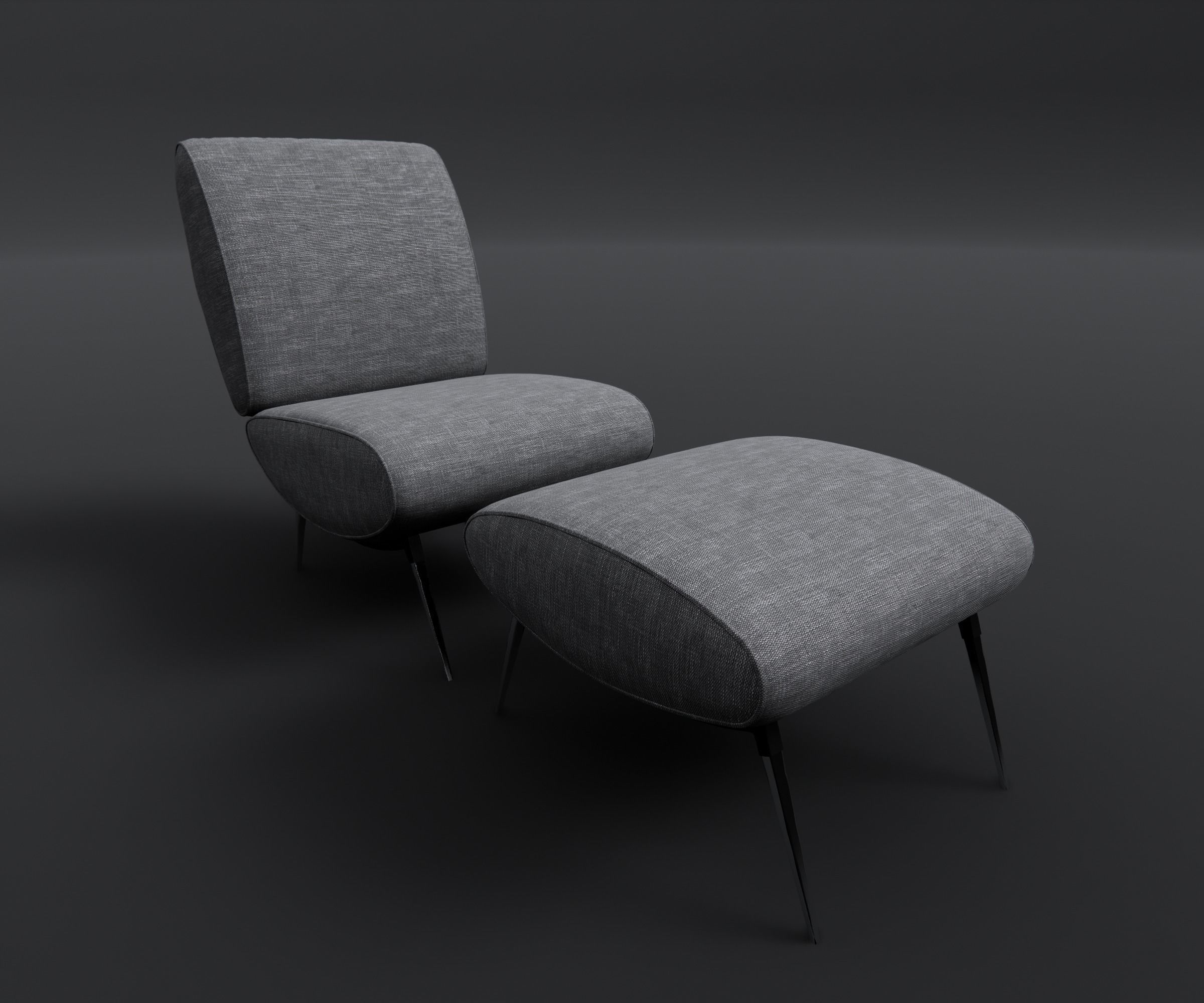 Armchair - Family for Revit 3D model_1