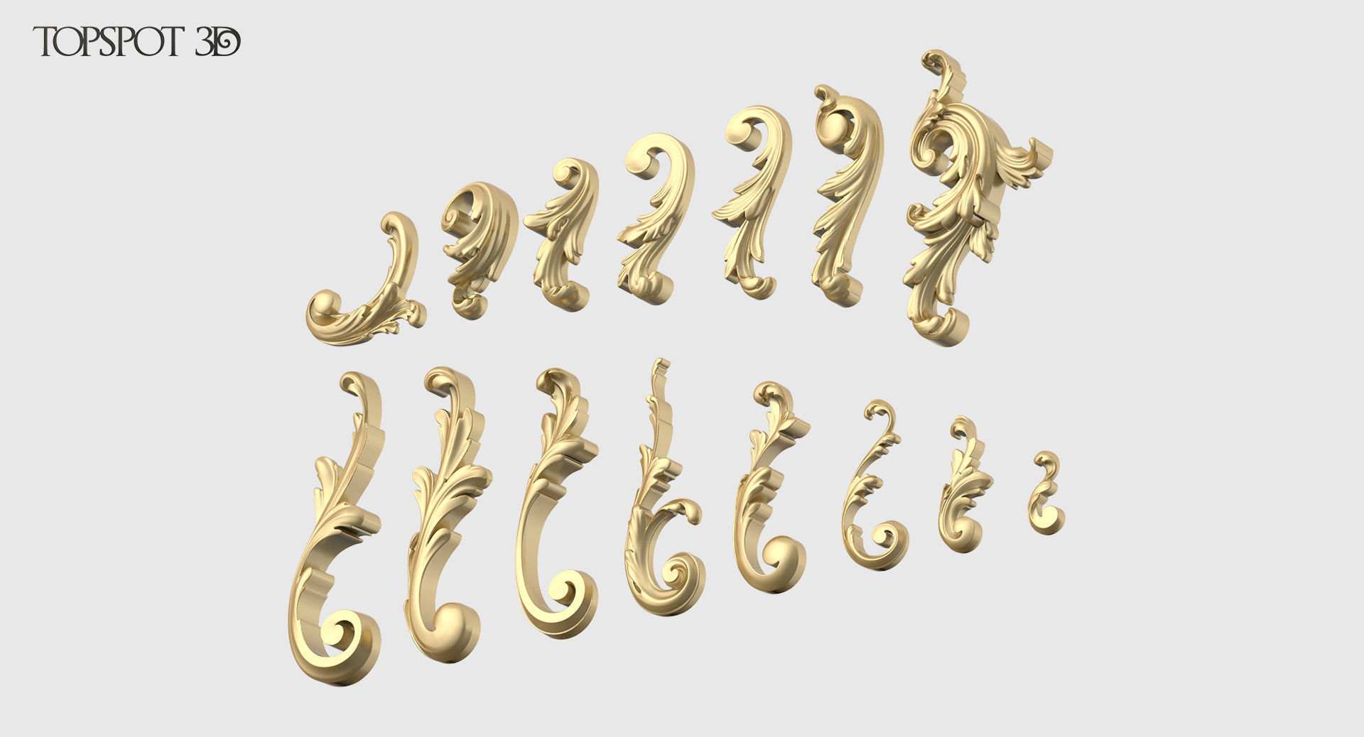 Acanthus Leaves Collection 3D print model_1