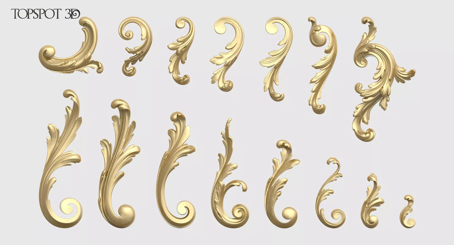 Acanthus Leaves Collection 3D print model_0