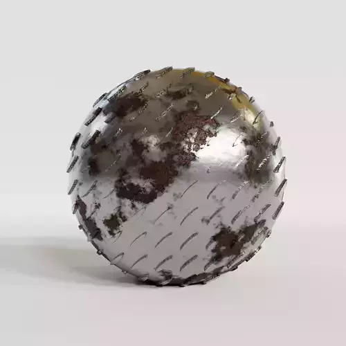 Rusted Metal Tread Plate PBR Texture 4K Resolution Texture