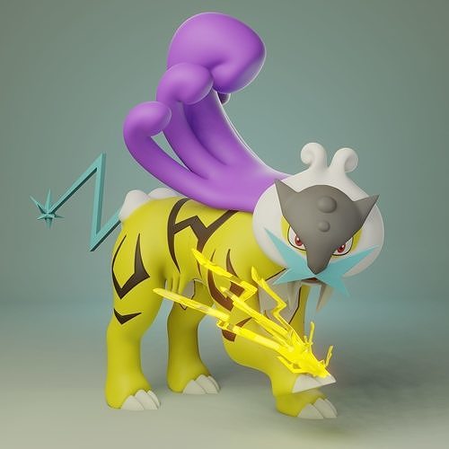 pokemon raikou 3D print model