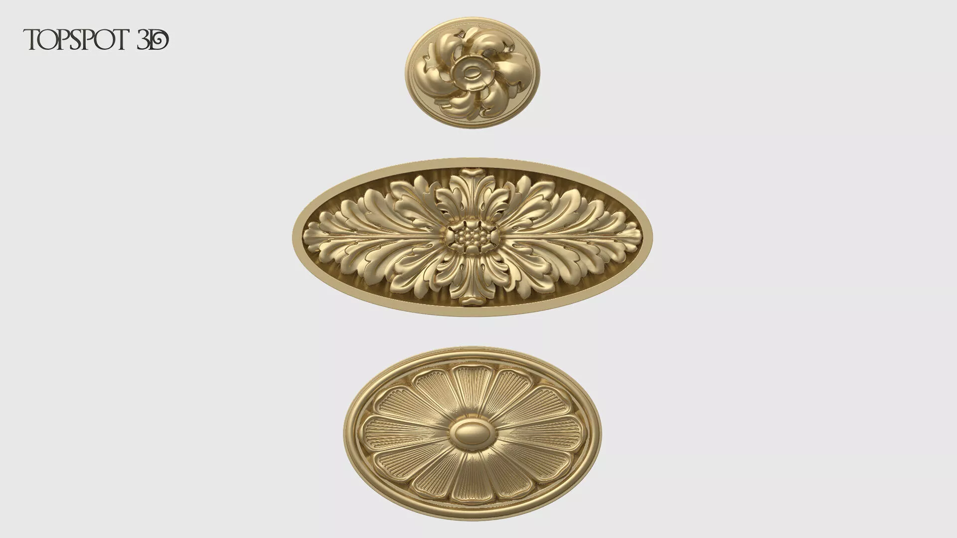 Oval Rosette Set 3D print model