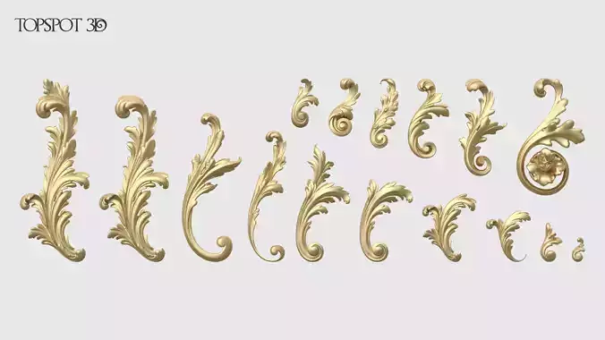Acanthus Leaves Set 3D print model