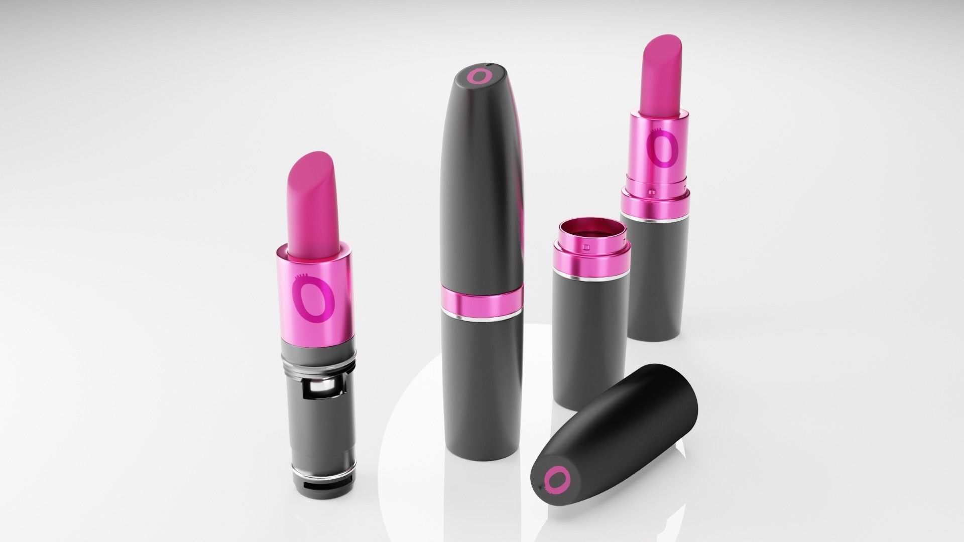 Vibrating Lipstick Low-poly 3D model_8