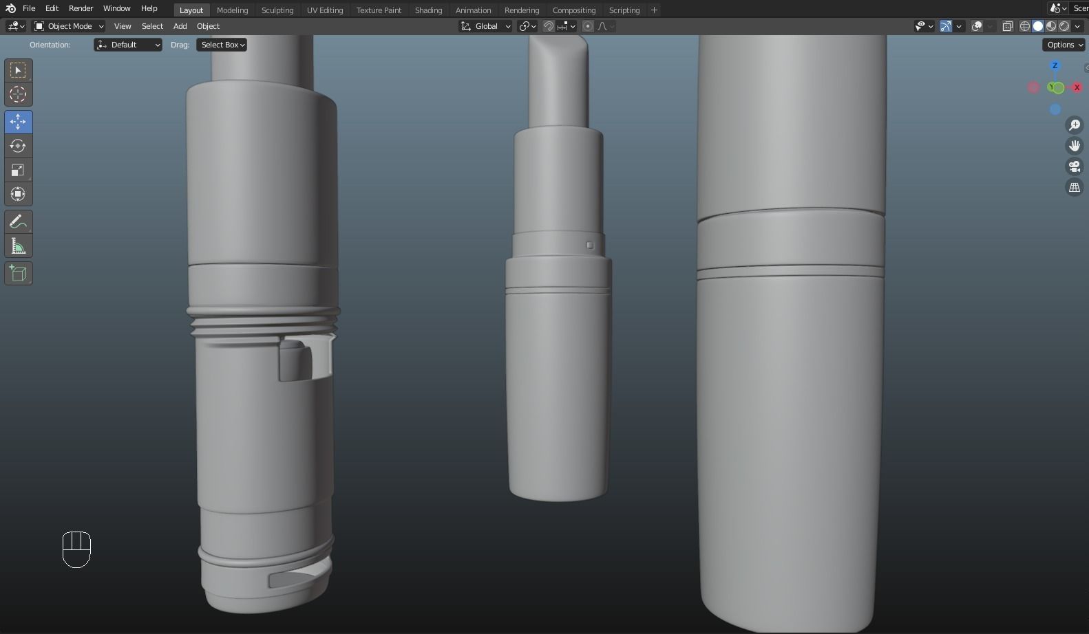 Vibrating Lipstick Low-poly 3D model_6