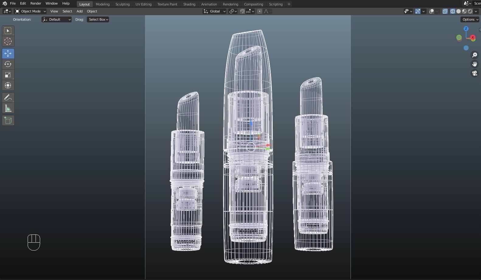 Vibrating Lipstick Low-poly 3D model_5